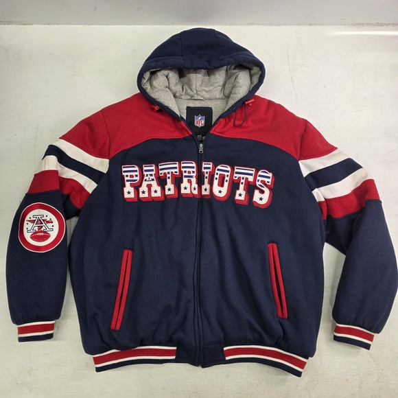 G-III NFL New England Patriots AFC Embroidered Heavy Hoodie Jacket Men's XL EUC - Picture 1 of 10